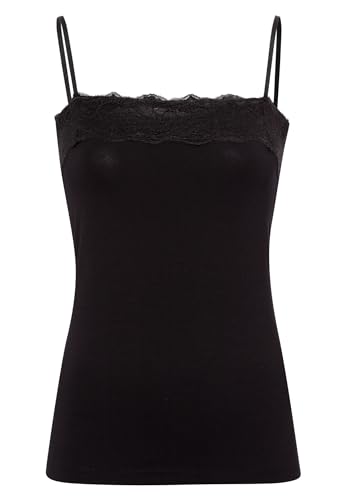 zero Damen Top mit Spitzenkante Style Tessa Black Beauty,36 von zero