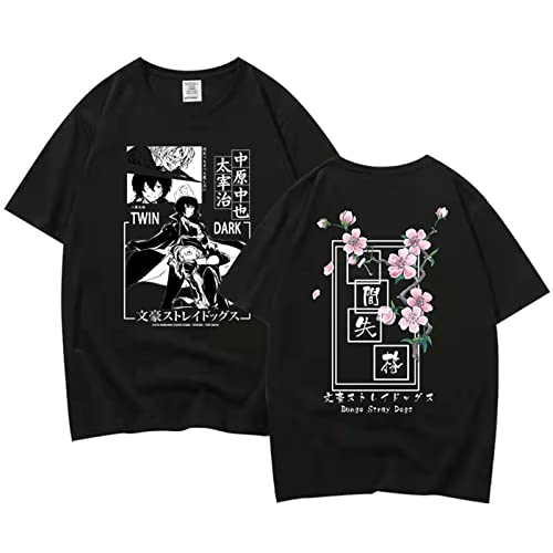 Bungo Stray Dogs T-Shirt Damen Herren Harajuku Anime T-Shirt Kurzarm Grafik T-Shirts Sommer (XL,Color 01) von zhedu