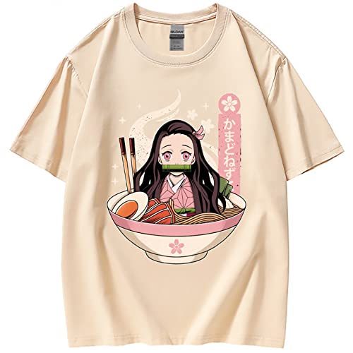 Demon Slayer T-Shirt Unisex Baumwolle Freizeit T-Shirt Kurzarm Japanisch Anime Manga Kamado Nezuko T-Shirt (L,Color 03) von zhedu