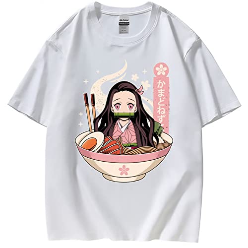 Demon Slayer T-Shirt Unisex Baumwolle Freizeit T-Shirt Kurzarm Japanisch Anime Manga Kamado Nezuko T-Shirt (L,Color 04) von zhedu