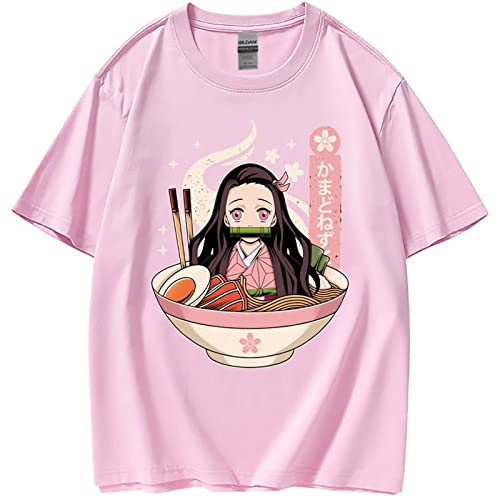 Demon Slayer T-Shirt Unisex Baumwolle Freizeit T-Shirt Kurzarm Japanisch Anime Manga Kamado Nezuko T-Shirt (XL,Color 05) von zhedu