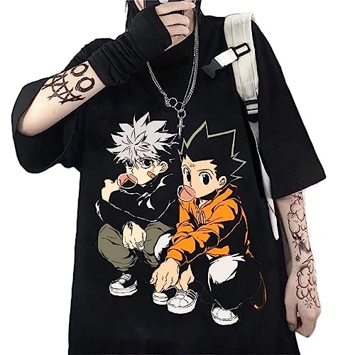 Hunter X Hunter T-Shirt Anime Killua Zoldyck Oversize Hip Hop Tops HXH Grafik Sommer T-Shirt (4XL,Color 1) von zhedu