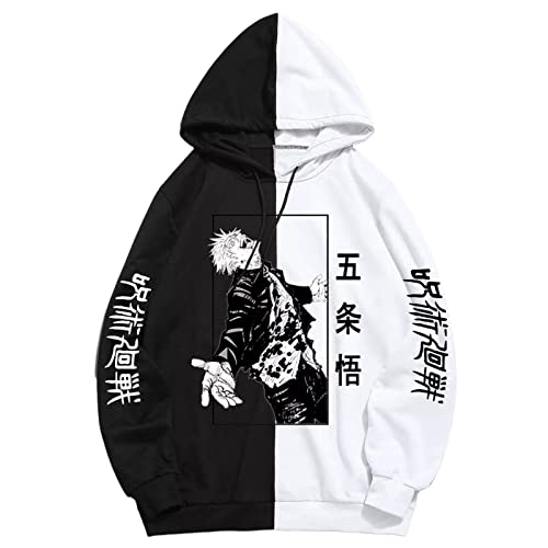 Jujutsu Kaisen Hoodie Pullover Gedruckt Unisex Sweatshirts Cool Cartoon Anime Casual Japanisch Männlich Streetwear (L,Color 03) von zhedu