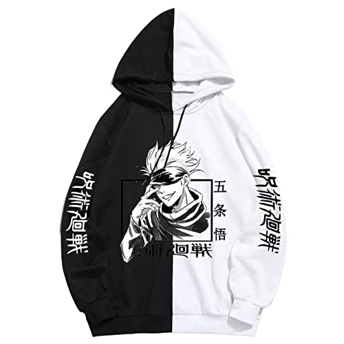 Jujutsu Kaisen Hoodie Pullover Gedruckt Unisex Sweatshirts Cool Cartoon Anime Casual Japanisch Männlich Streetwear (XXS,Color 02) von zhedu