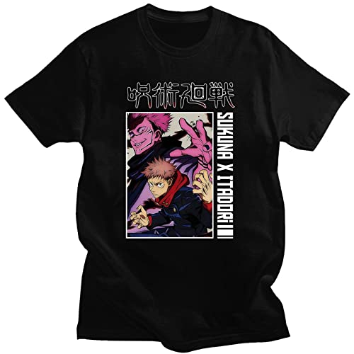 Jujutsu Kaisen T-Shirt Männer/Frauen Kurzarm Anime Manga T-Shirt Bedrucktes T-Shirt Baumwolle Grafik-T-Shirt (L,Color 05) von zhedu