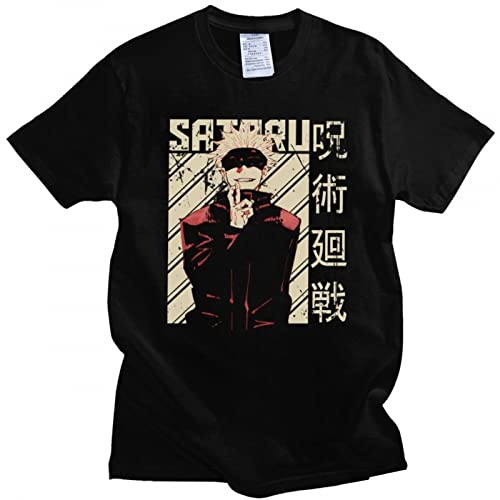 Jujutsu Kaisen T-Shirt Männer/Frauen Kurzarm Anime Manga T-Shirt Bedrucktes T-Shirt Baumwolle Grafik-T-Shirt (M,Color 02) von zhedu