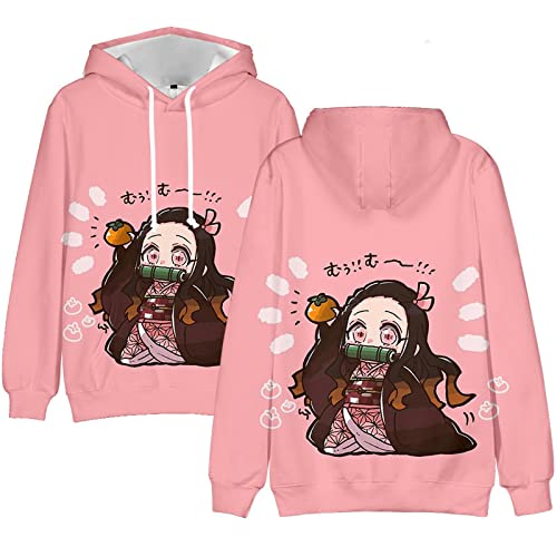 zhedu Anime Demon Slayer Tomioka 3D Hoodies Sweatshirts Cosplay Männer Frauen Kapuzenoberteile Langarm Unisex Hoodie Pullover Kleidung (XXS,Kamado Nezuko) von zhedu