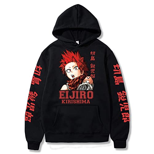 zhedu Anime My Hero Academia Hoodie Kirishima Eijirou 2D-Druck Langarm Pullover Tops Kinder Geschenk (3XL,Color 01) von zhedu