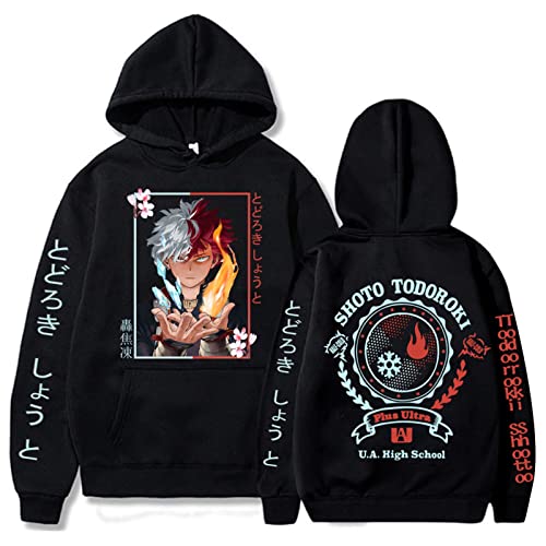 zhedu Anime My Hero Academia Hoodie Todoroki Shoto Sweatshirt Langarm Harajuku Street Pullover Übergroß (3XL,Color 01) von zhedu