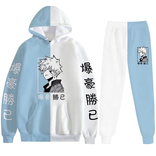 zhedu Anime Unisex My Hero Academia Hoodies Hosen Zweiteiler Sweatshirt Anzug Unisex Cosplay Trainingsanzug Outfits (XXS-4XL) (L,color 03) von zhedu