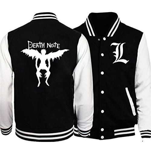 zhedu Death Note Baseballjacke Männer Frauen Fashion Baseball Shirt Anime Sportjacke Baseball Jersey Overshirt Hoodie (4XL,Color 01) von zhedu