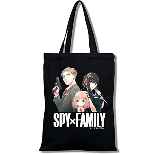 zhedu Japanische Anime SPY X FAMILY Print Tasche Handtasche Charaktere Einkaufstaschen Harajuku Einkaufstasche Canvas Umhängetaschen Geschenk (color 02) von zhedu