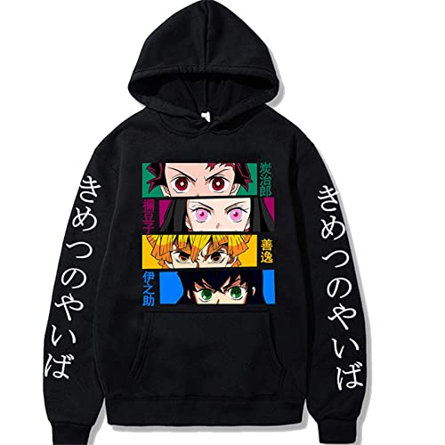 zhedu Japanischer Anime Demon Slayer Hoodie Graphic Hoodie Pullover Übergroßes Harajuku Casual Sweatshirt Für Herren Und Damen (M,Color 01) von zhedu