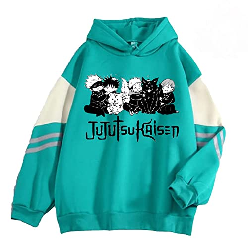 zhedu Jujutsu Kaisen Hoodie Männer/Frauen Mode Sweatshirts Gojo Satoru Druck Übergroßen Streetwear Casual Pullover Harajuku Mantel (L,Color 5) von zhedu