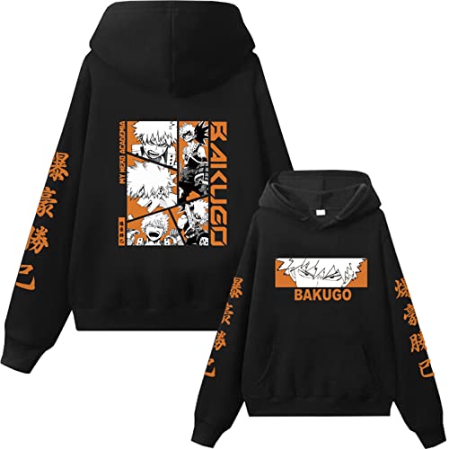 zhedu My Hero Academia Print Hoodie Bakugo Graphics Cosplay Sweatshirt Schuluniform Jacke Harajuku Streetwear Tops (4XL,Color 01) von zhedu