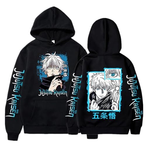 zhedu Neue Lustige Anime Jujutsu Kaisen Hoodie Gojo Satoru Sweatshirts Herbst Winter Plus Größe Casual Mode Unisex Mit Kapuze (Color 01,XXL) von zhedu