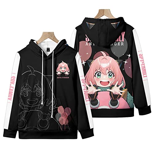 zhedu Spy X Family Print Hoodie Mann Anime Harajuku Sweatshirt Frauen Hoody Herbst Winter Lässige Tasche Mit Kapuze Kragen Streetwear (L,Color 01) von zhedu