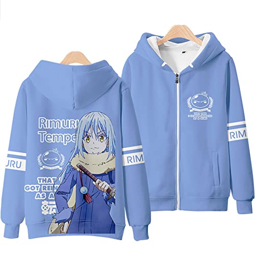 zhedu That Time I Got Reincarnated As A Slime Reißverschluss Hoodie Cosplay 3D Print Pullover Für Männer Und Frauen Streetwear Jacke (XXL,Color 02) von zhedu