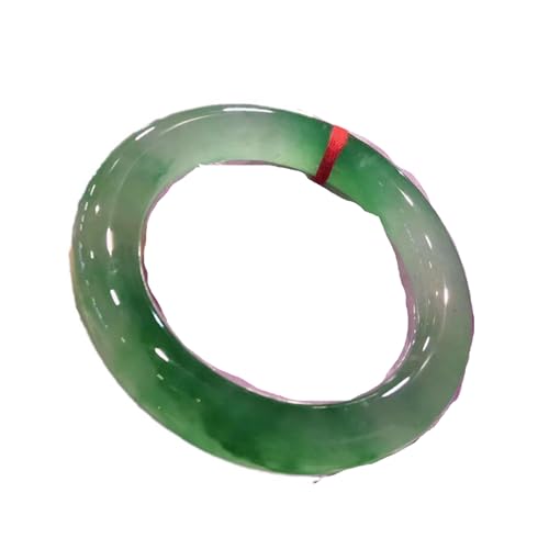 zhuBAOHE Echtes hellgrünes Jadeit-Armband für Frauen, Edelstein-Armbänder für Mädchen, Weihnachten, Geburtstag, Schmuckgeschenke,Grün,54mm von zhuBAOHE