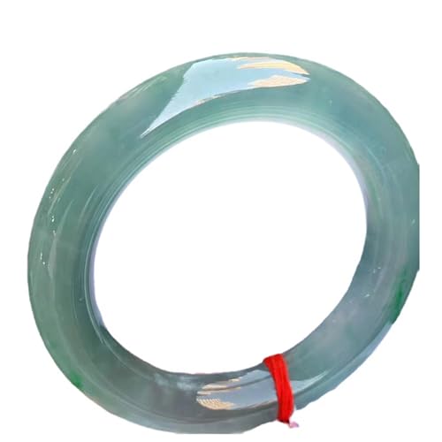 zhuBAOHE Jade-Armband für Frauen Hellgrünes Jade-Perlenarmband Stretch-Armband Viel Glück Reichtum Wohlstand Unisex Edelstein-Armband,Grün,54mm von zhuBAOHE