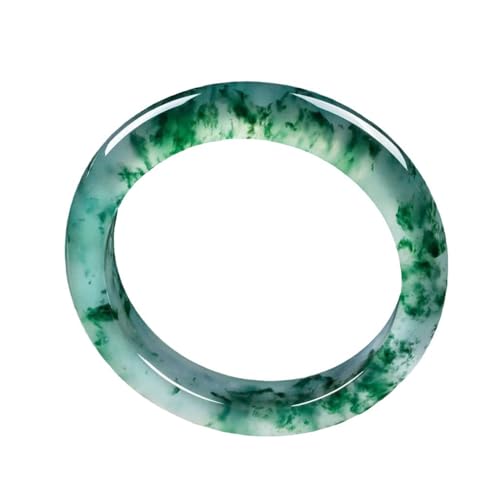 zhuBAOHE Natürliches Eis-Jade-Armband mit schwebender Blume, grünes Jade-Armband, hellgrünes Jade-Eis-Kleber-Kreis-Jade-Armband,Grün,62mm von zhuBAOHE