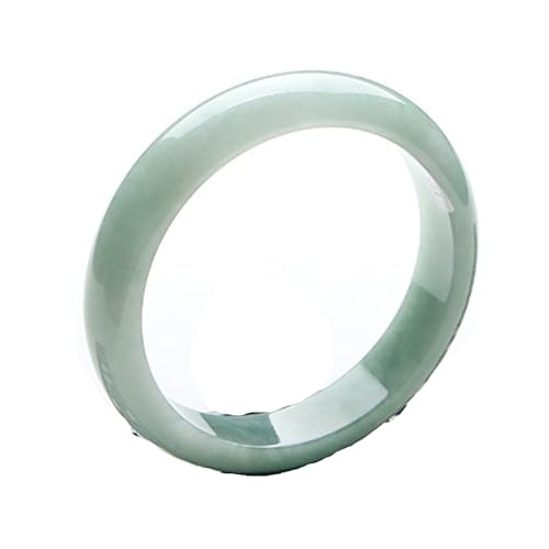 zhuBAOHE Natürliches Jade-Armband für Frauen, grünes Jade-Armband mit Farbverlauf und Zertifikat, Schmuckschatulle, Geschenke bringen Glück und Reichtum,Natural,54mm von zhuBAOHE