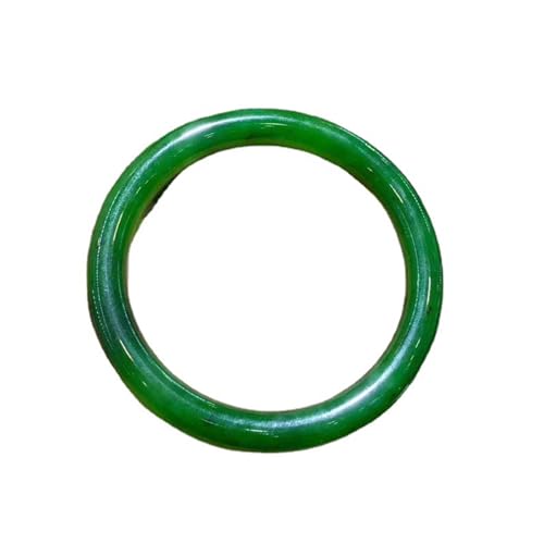 zhuBAOHE Natürliches grünes Jadearmband zum Stressabbau, Schmuckgeschenke, Chalcedon-Armreif, klassischer Vintage-Armreif für Damen, für Mädchen,Grün,54mm von zhuBAOHE