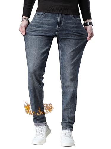 ziilay Thermo Jeans Herren Verjüngt Tapered Fit Winter Hose Thermohose gefütterte mit Fleece 9110rBLGY27W30L von ziilay