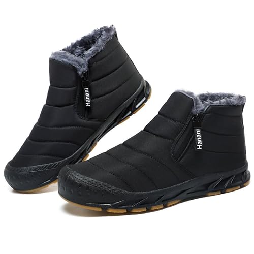 Winterschuhe Herren Warm Gefüttert Schneestiefel Reißverschluss Kurzschaft Stiefel Flach Winter Outdoor Boots Bequem Rutschfeste Winterstiefel Volles Schwarz 40 EU Winterschuhe Herren Warm Gefüttert Schneestiefel Reißverschluss Kurzschaft Stiefel Flach Winter Outdoor Boots Bequem Rutschfeste Winterstiefel Volles Schwarz 40 EU von ziitop