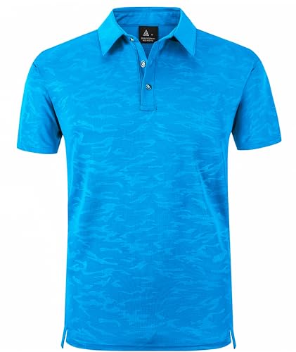 zitysport Polo Shirt Herren Slim Fit Poloshirt Männer Atmungsaktives Golf Lässig Polohemd Outdoor Sport Tshirt Schnelltrocknend Casual Polo Shirts Männer Summer Golf(Blau Grün-2XL) von zitysport