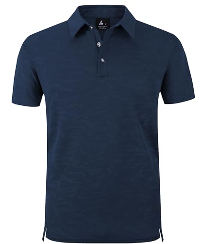 zitysport Polo Shirt Herren Slim Fit Poloshirt Männer Atmungsaktives Golf Lässig Polohemd Outdoor Sport Tshirt Schnelltrocknend Casual Polo Shirts Männer Summer Golf(Marineblau-M) von zitysport