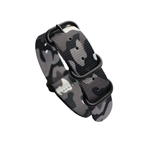 18mm/20mm/22mm/24mm Nylon-Militär tarnt Uhrenarmbänder NATO Armband Sport atmungsaktiv Uhrenarmband C Black Buckle, 22mm von zssmGood